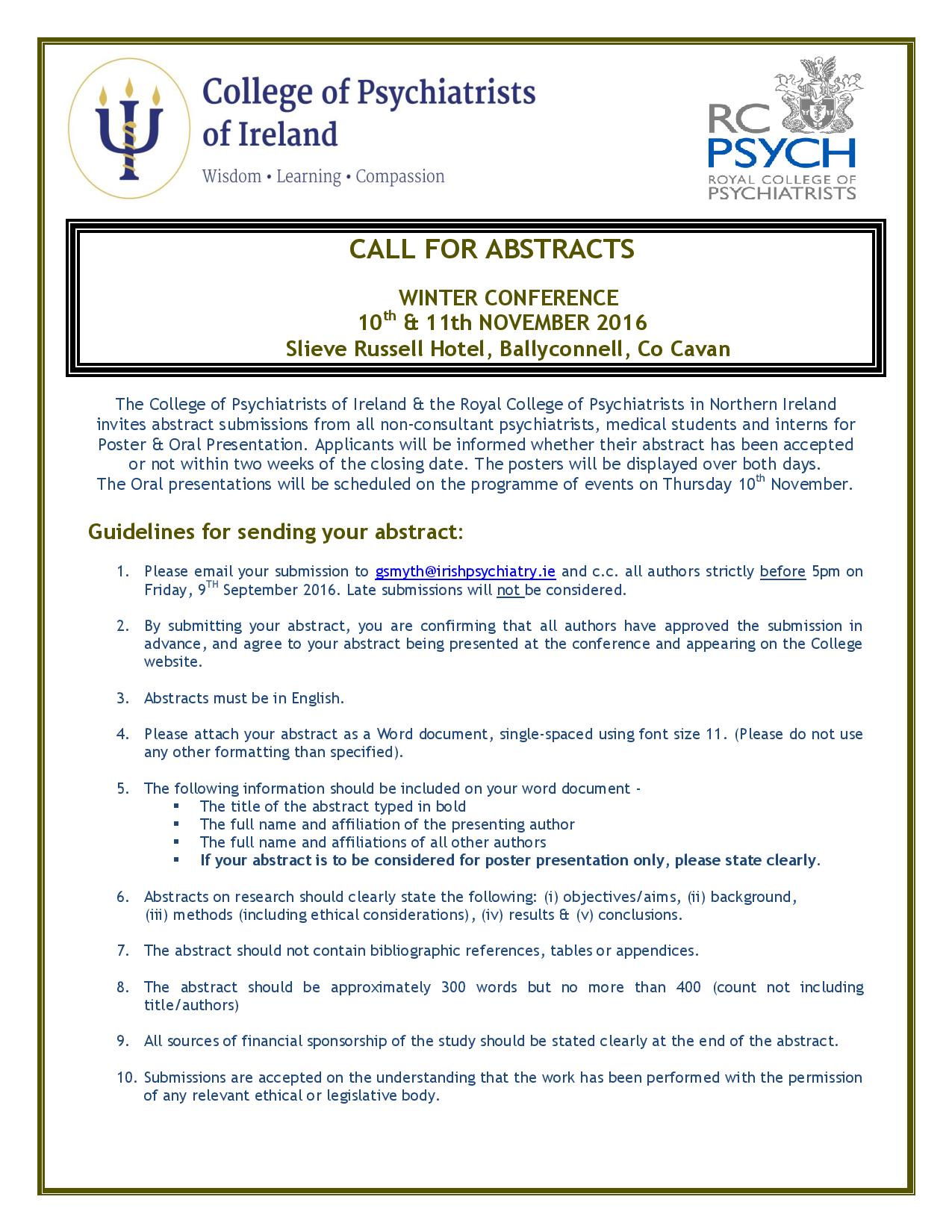 Call for Abstracts Poster